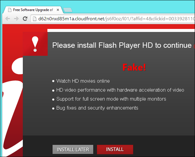 Adobe Flash Player Install Manager Virus Software