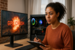 Person working on a computer while addressing GPU Crashing in Games: A Practical Checklist for Drivers, Power, and Temps