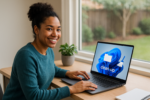 Person working on a computer while addressing Windows 11 cleanup
