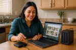 Person working on a computer while addressing beginner tech guide