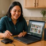 Person working on a computer while addressing beginner tech guide