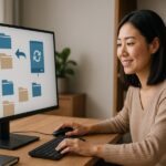 Person working on a computer while addressing backup and restore runbook