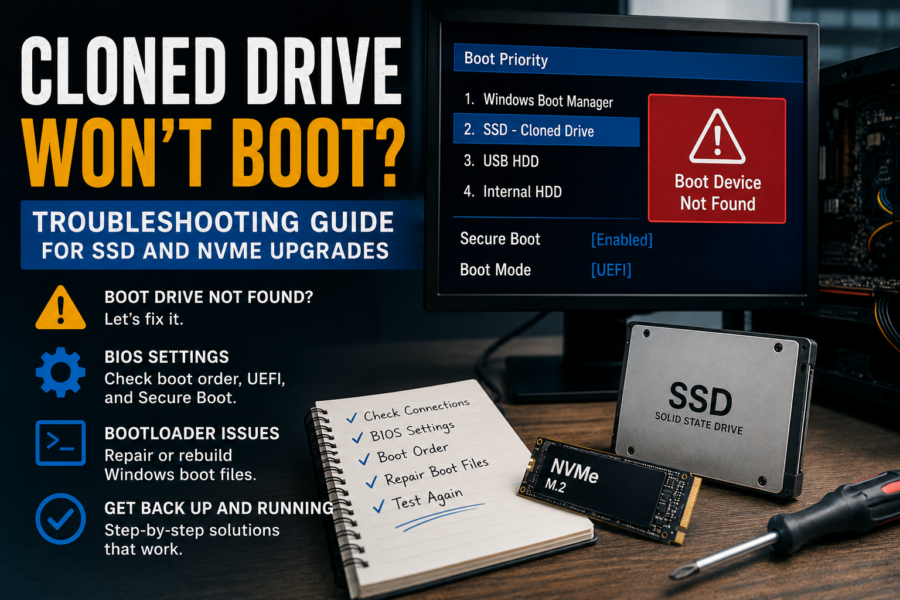 Cloned Drive Won’t Boot? (Troubleshooting Guide for SSD and NVMe Upgrades)