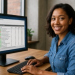 Person working on a computer while addressing Configuring Windows Firewall with Advanced Security: Rule Baselines