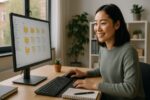 Person working on a computer while addressing data management basics