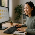 Person working on a computer while addressing data management basics