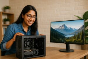 Person working on a computer while addressing GPU VRAM vs bandwidth