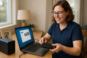 Person working on a computer while addressing Microsoft XDR