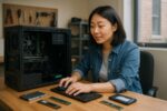Person working on a computer while addressing computer slow all of a sudden