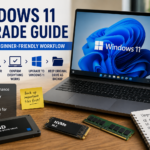 Windows 11 upgrade guide showing SSD NVMe RAM upgrades and faster computer performance